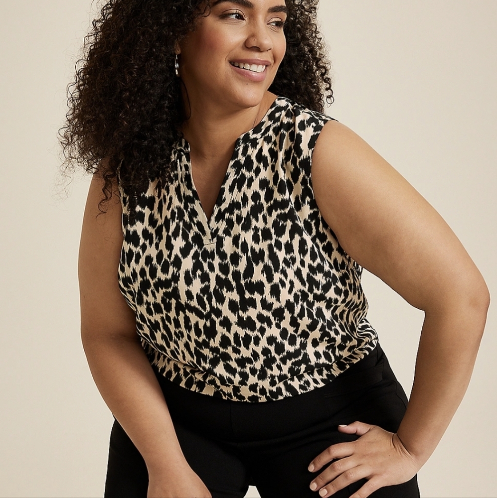 Leopard Print Sleeveless Top NWT